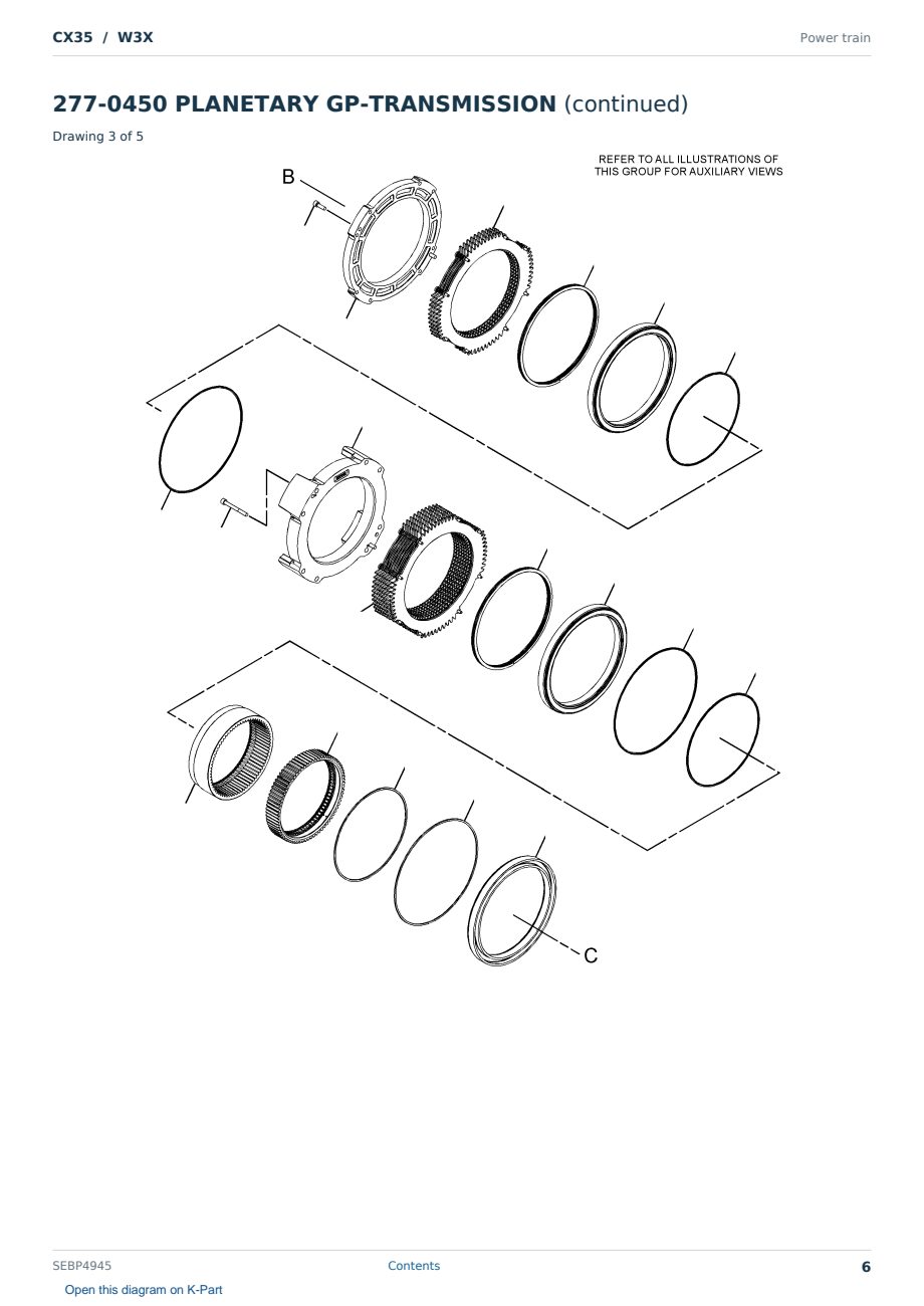 Caterpillar CX35 S/N W3X Partsbook SEBP4945 (English) - sample page 6 of 10 Caterpillar CX35 S/N W3X Partsbook SEBP4945 (English) - sample page 6 of 10