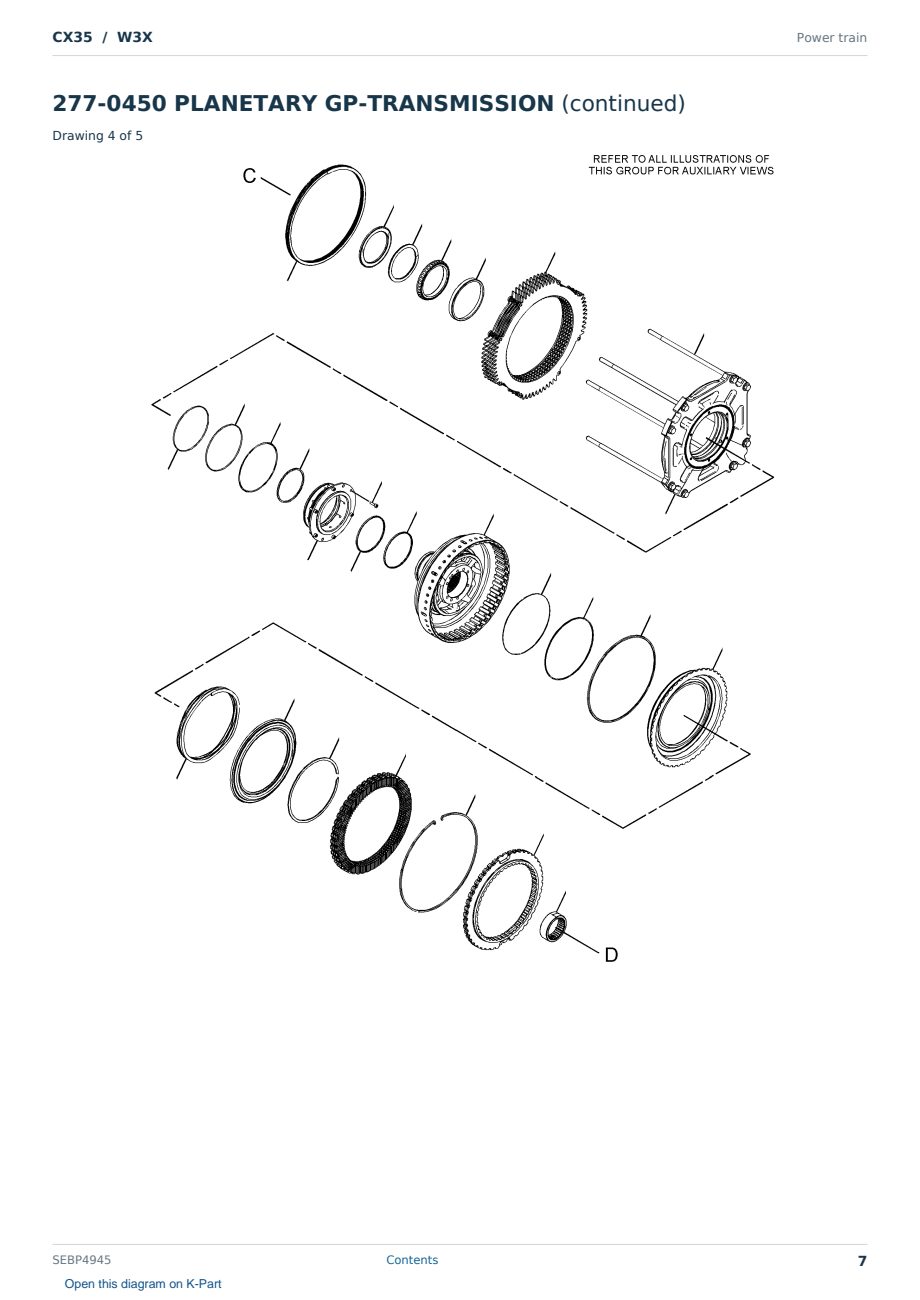 Caterpillar CX35 S/N W3X Partsbook SEBP4945 (English) - sample page 7 of 10 Caterpillar CX35 S/N W3X Partsbook SEBP4945 (English) - sample page 7 of 10