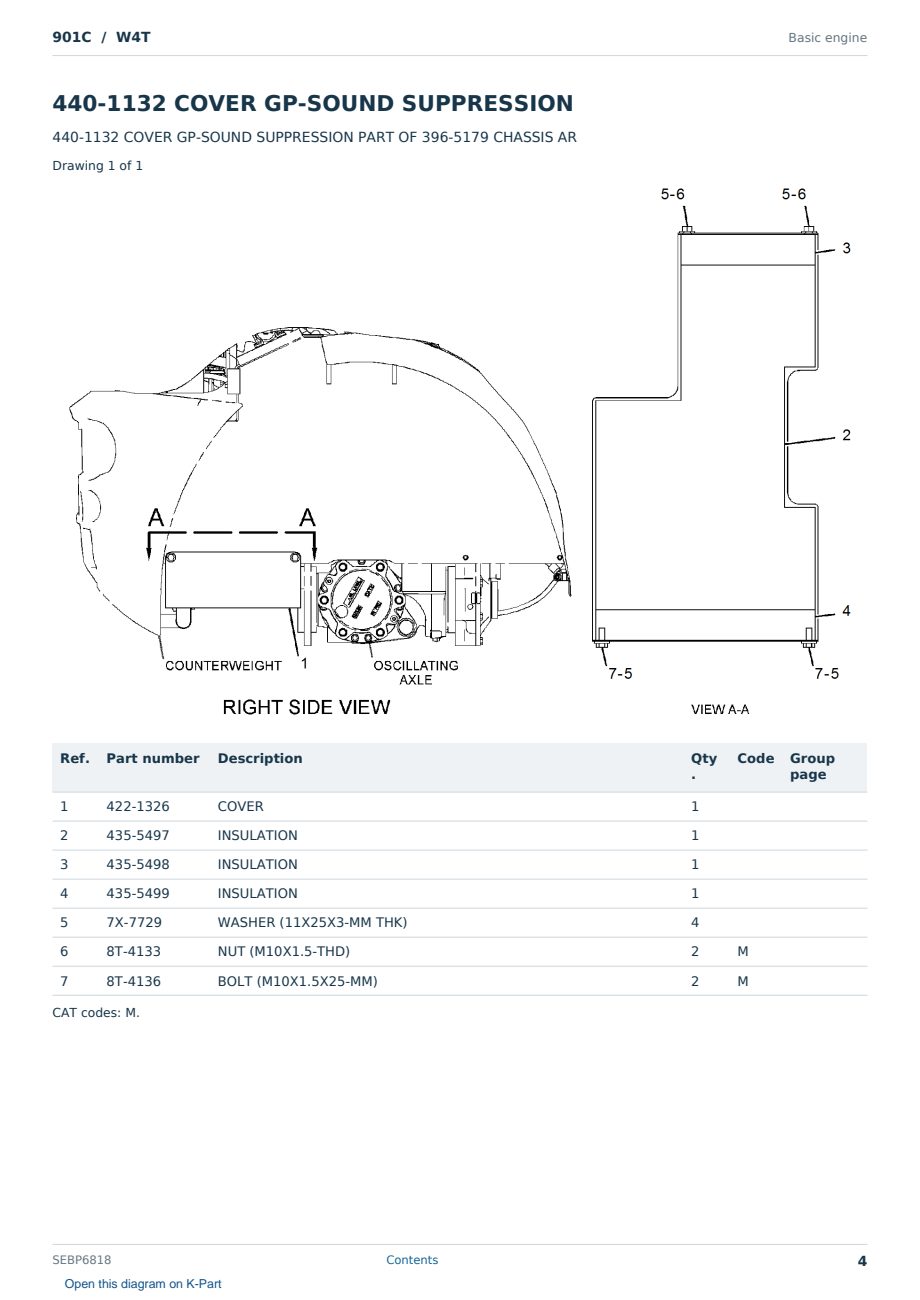 Caterpillar 901C S/N W4T Partsbook SEBP6818 (English) - sample page 4 of 10 Caterpillar 901C S/N W4T Partsbook SEBP6818 (English) - sample page 4 of 10
