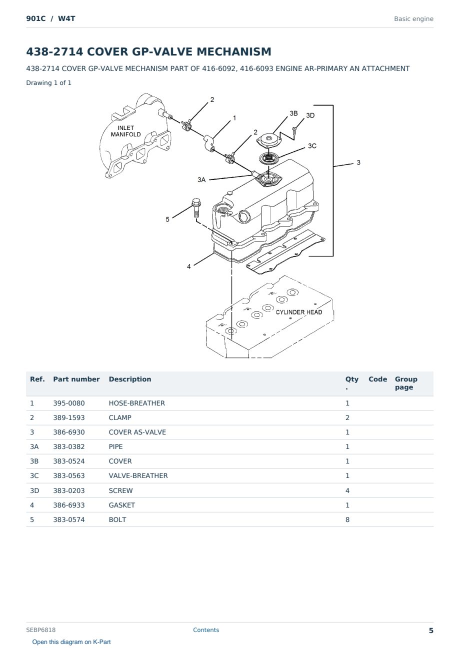 Caterpillar 901C S/N W4T Partsbook SEBP6818 (English) - sample page 5 of 10 Caterpillar 901C S/N W4T Partsbook SEBP6818 (English) - sample page 5 of 10
