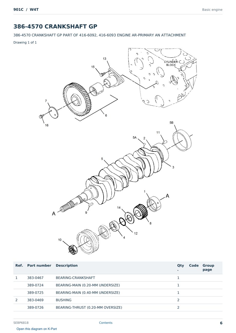 Caterpillar 901C S/N W4T Partsbook SEBP6818 (English) - sample page 6 of 10 Caterpillar 901C S/N W4T Partsbook SEBP6818 (English) - sample page 6 of 10
