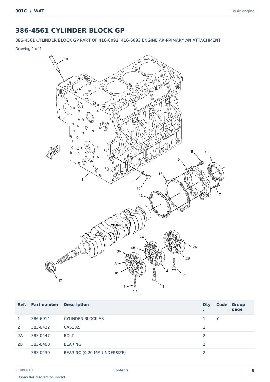 Caterpillar 901C S/N W4T Partsbook SEBP6818 (English) - sample page 9 of 10 Caterpillar 901C S/N W4T Partsbook SEBP6818 (English) - sample page 9 of 10