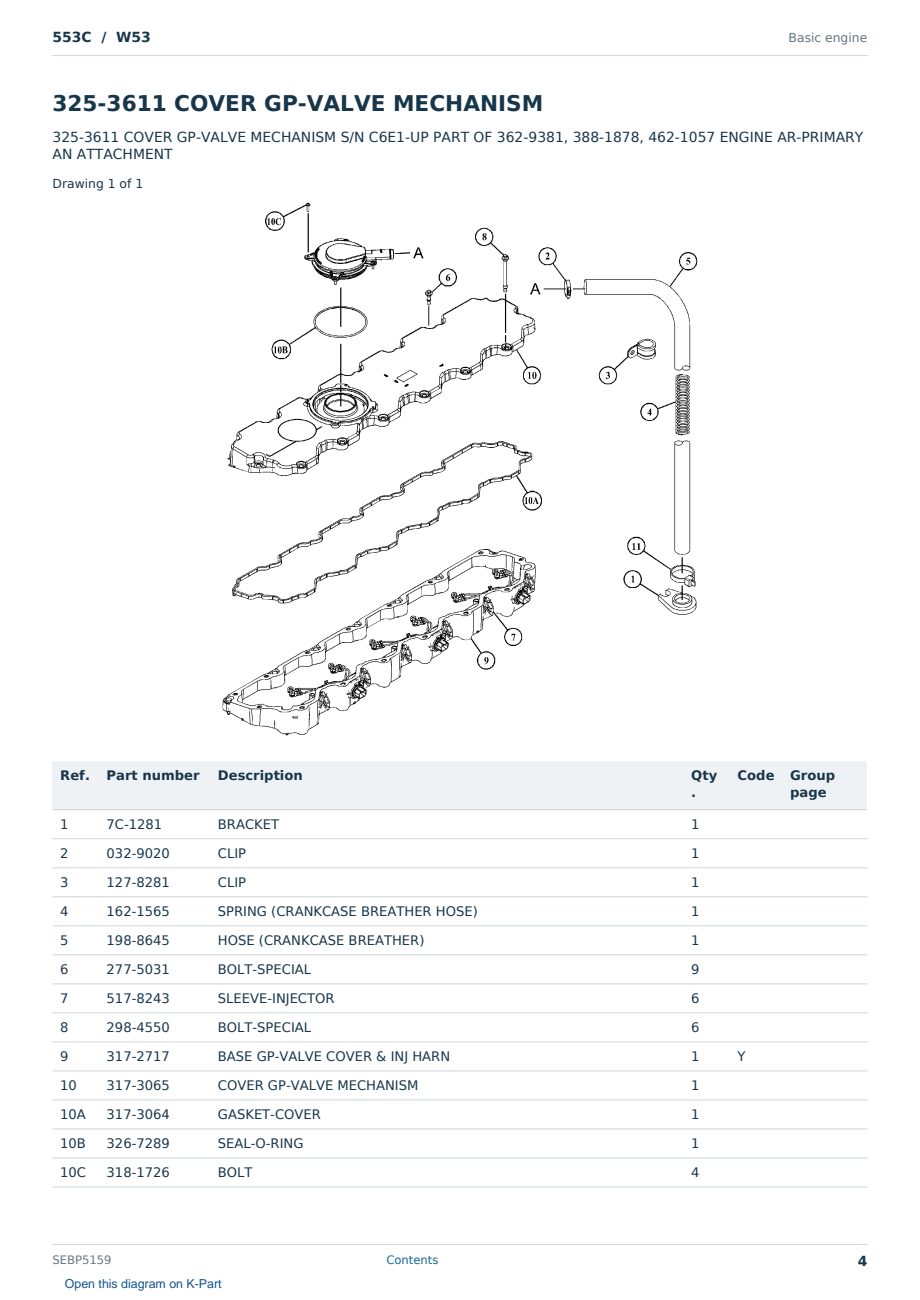 Caterpillar 553C S/N W53 Partsbook SEBP5159 (English) - sample page 4 of 10 Caterpillar 553C S/N W53 Partsbook SEBP5159 (English) - sample page 4 of 10