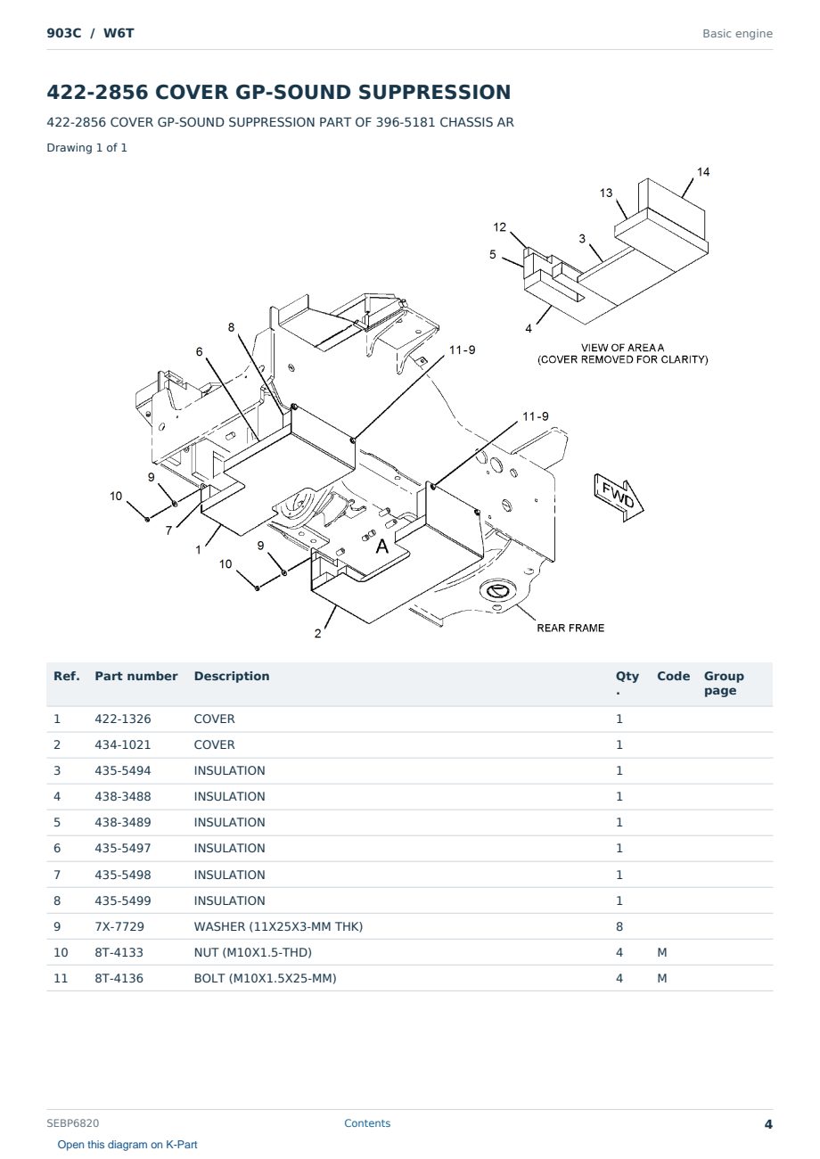 Caterpillar 903C S/N W6T Partsbook SEBP6820 (English) - sample page 4 of 10 Caterpillar 903C S/N W6T Partsbook SEBP6820 (English) - sample page 4 of 10
