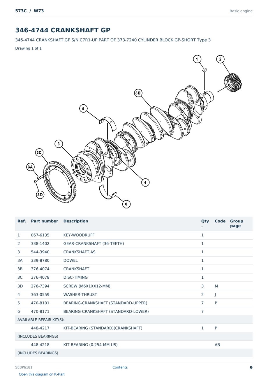 Caterpillar 573C S/N W73 Partsbook SEBP6181 (English) - sample page 9 of 10 Caterpillar 573C S/N W73 Partsbook SEBP6181 (English) - sample page 9 of 10