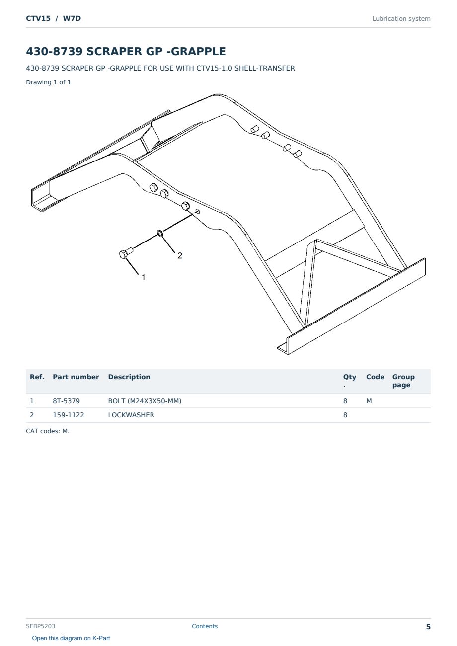 Caterpillar CTV15 S/N W7D Partsbook SEBP5203 (English) - sample page 5 of 10 Caterpillar CTV15 S/N W7D Partsbook SEBP5203 (English) - sample page 5 of 10
