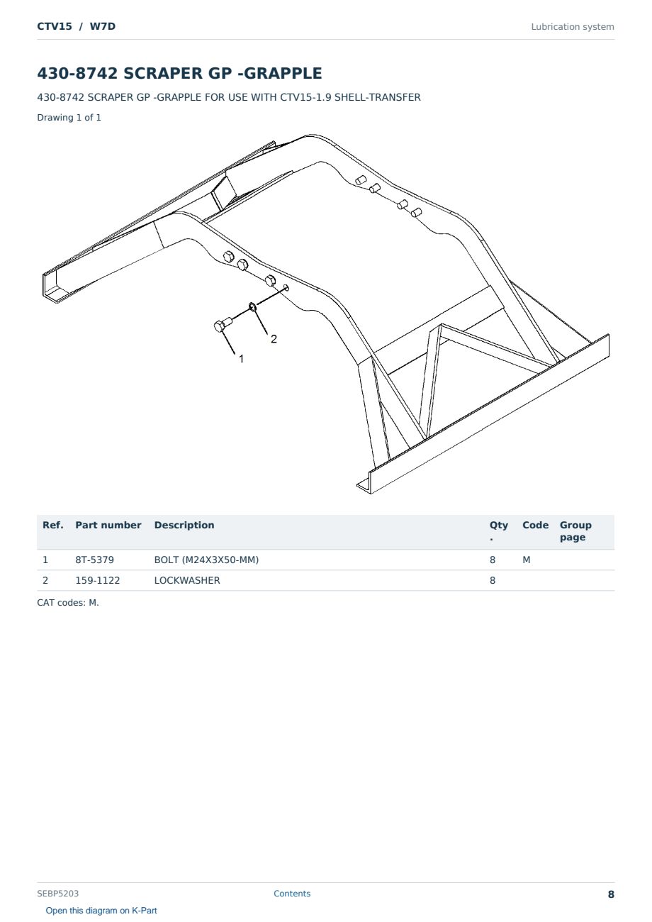 Caterpillar CTV15 S/N W7D Partsbook SEBP5203 (English) - sample page 8 of 10 Caterpillar CTV15 S/N W7D Partsbook SEBP5203 (English) - sample page 8 of 10