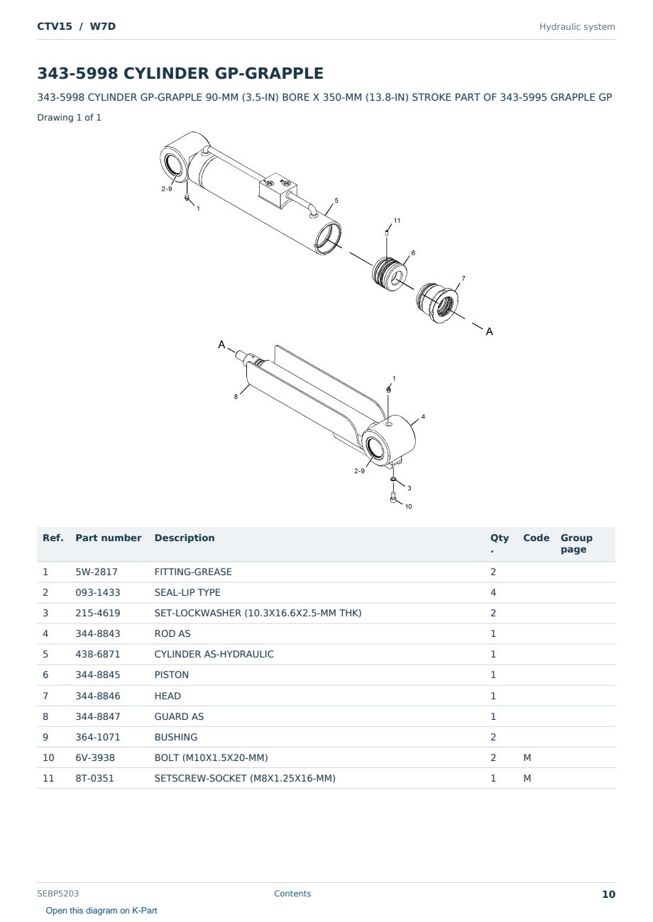 Caterpillar CTV15 S/N W7D Partsbook SEBP5203 (English) - sample page 10 of 10 Caterpillar CTV15 S/N W7D Partsbook SEBP5203 (English) - sample page 10 of 10