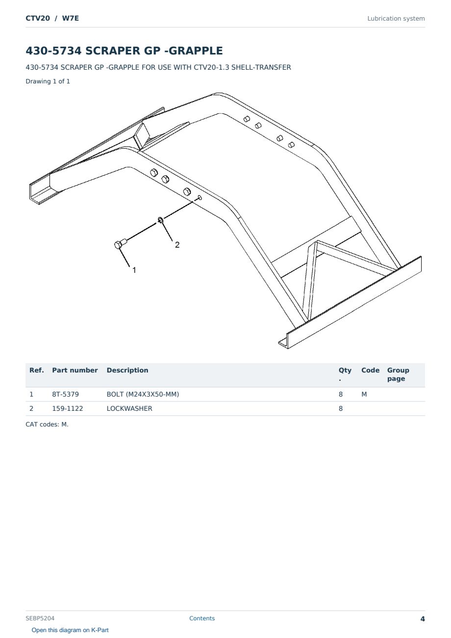 Caterpillar CTV20 S/N W7E Partsbook SEBP5204 (English) - sample page 4 of 10 Caterpillar CTV20 S/N W7E Partsbook SEBP5204 (English) - sample page 4 of 10