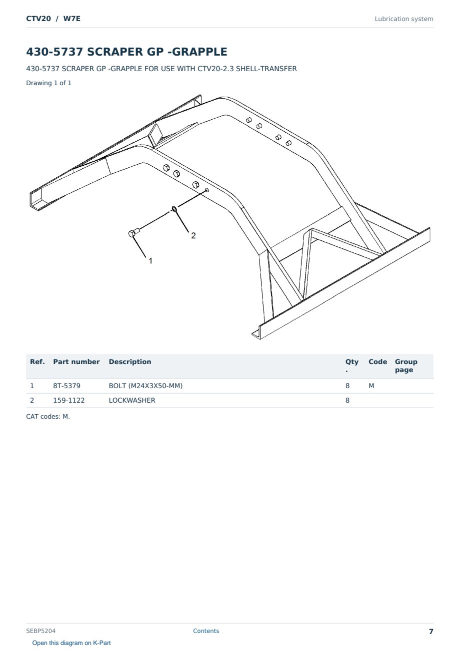 Caterpillar CTV20 S/N W7E Partsbook SEBP5204 (English) - sample page 7 of 10 Caterpillar CTV20 S/N W7E Partsbook SEBP5204 (English) - sample page 7 of 10