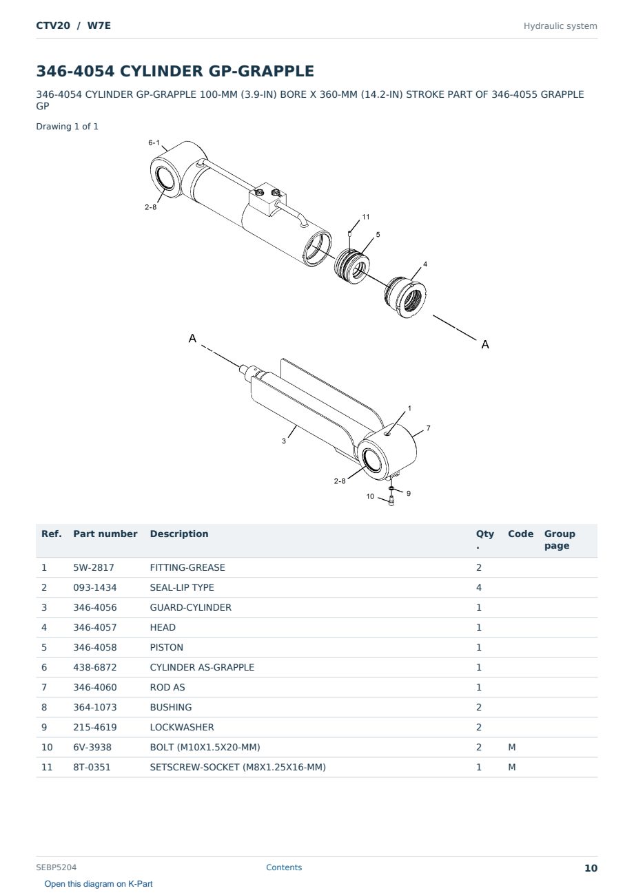 Caterpillar CTV20 S/N W7E Partsbook SEBP5204 (English) - sample page 10 of 10 Caterpillar CTV20 S/N W7E Partsbook SEBP5204 (English) - sample page 10 of 10