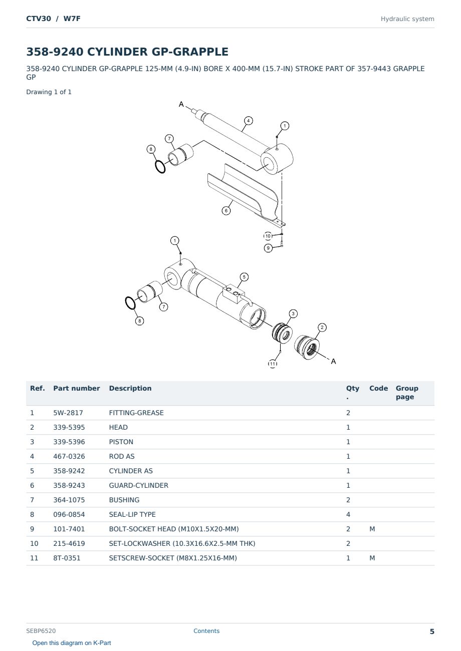 Caterpillar CTV30 S/N W7F Partsbook SEBP6520 (English) - sample page 5 of 10 Caterpillar CTV30 S/N W7F Partsbook SEBP6520 (English) - sample page 5 of 10