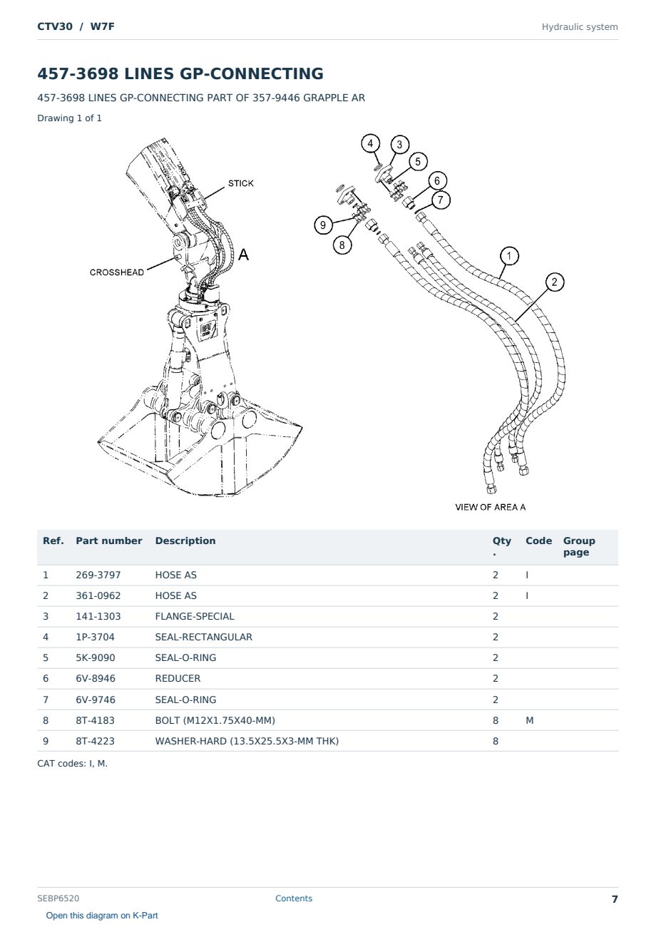Caterpillar CTV30 S/N W7F Partsbook SEBP6520 (English) - sample page 7 of 10 Caterpillar CTV30 S/N W7F Partsbook SEBP6520 (English) - sample page 7 of 10