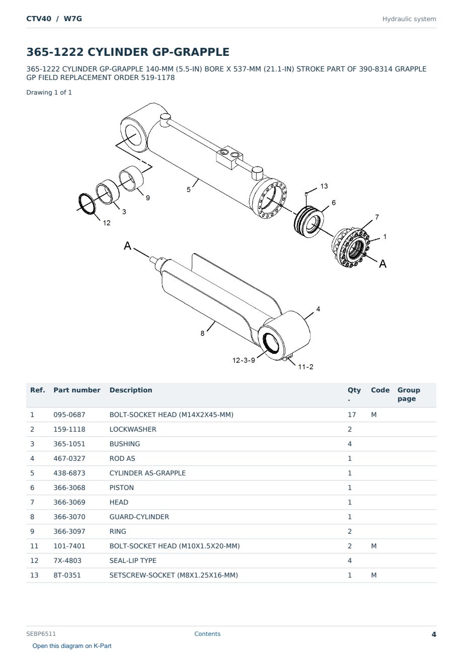 Caterpillar CTV40 S/N W7G Partsbook SEBP6511 (English) - sample page 4 of 10 Caterpillar CTV40 S/N W7G Partsbook SEBP6511 (English) - sample page 4 of 10