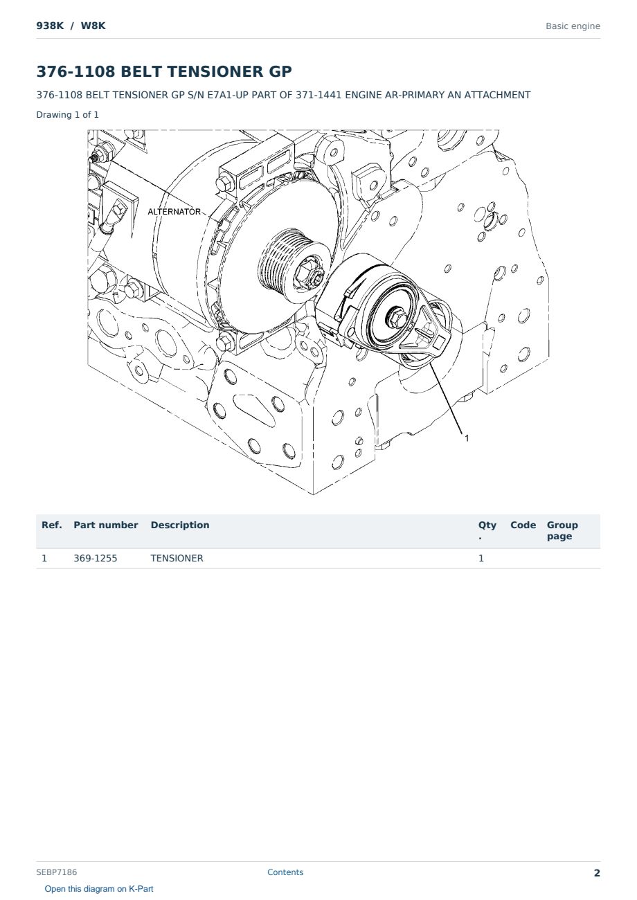 Caterpillar 938K S/N W8K Partsbook SEBP7186 (English) - sample page 2 of 10 Caterpillar 938K S/N W8K Partsbook SEBP7186 (English) - sample page 2 of 10