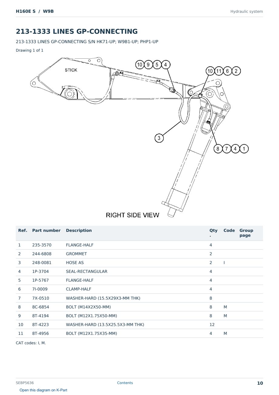 Caterpillar H160E S S/N W9B Partsbook SEBP5636 (English) - sample page 10 of 10 Caterpillar H160E S S/N W9B Partsbook SEBP5636 (English) - sample page 10 of 10