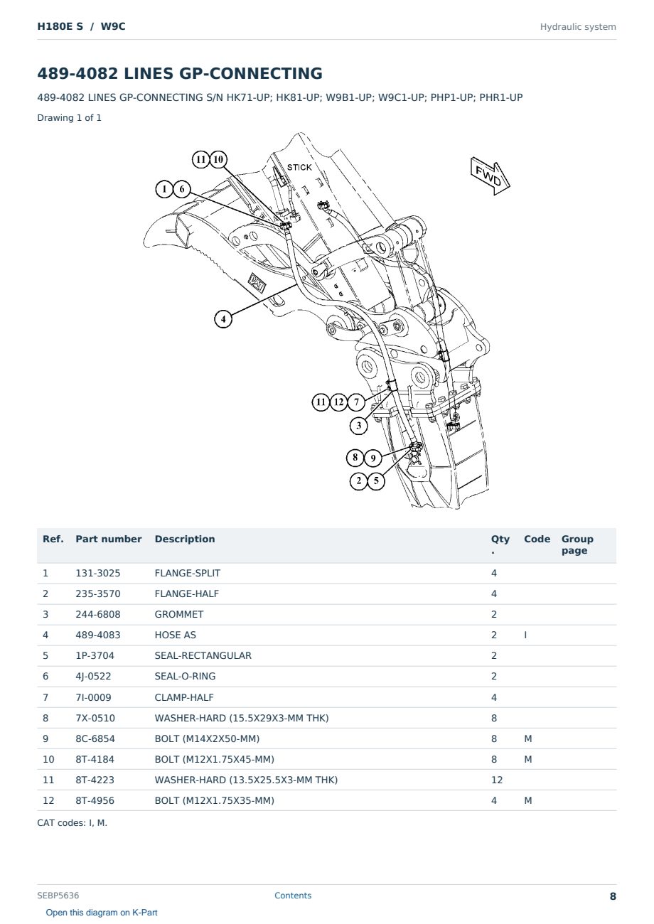 Caterpillar H180E S S/N W9C Partsbook SEBP5636 (English) - sample page 8 of 10 Caterpillar H180E S S/N W9C Partsbook SEBP5636 (English) - sample page 8 of 10