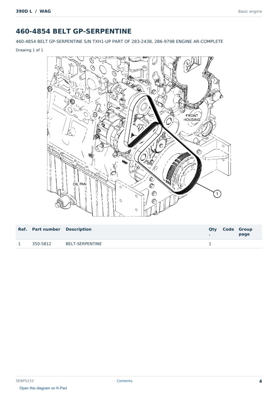 Caterpillar 390D L S/N WAG Partsbook SEBP5233 (English) - sample page 4 of 10 Caterpillar 390D L S/N WAG Partsbook SEBP5233 (English) - sample page 4 of 10