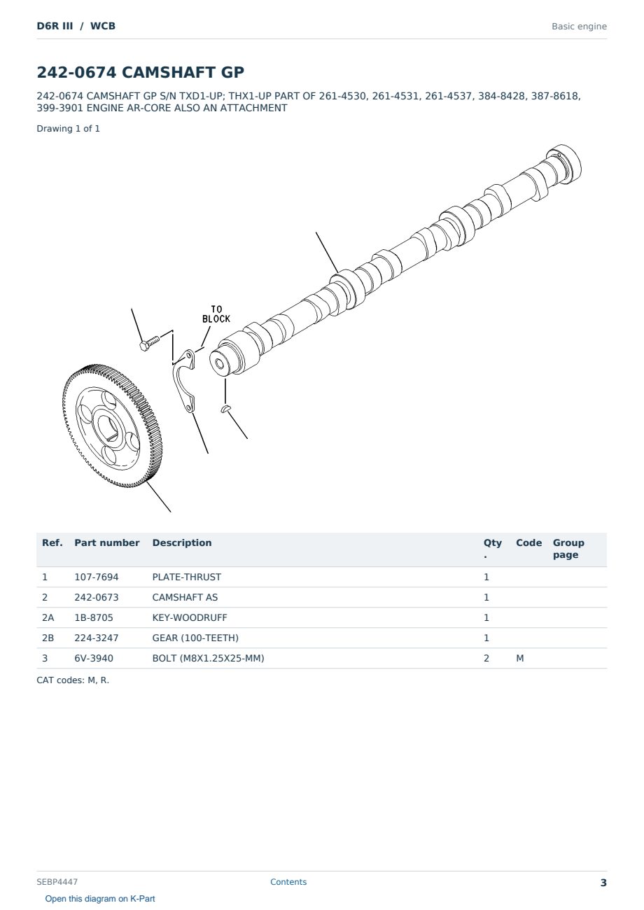 Caterpillar D6R III S/N WCB Partsbook SEBP4447 (English) - sample page 3 of 10 Caterpillar D6R III S/N WCB Partsbook SEBP4447 (English) - sample page 3 of 10