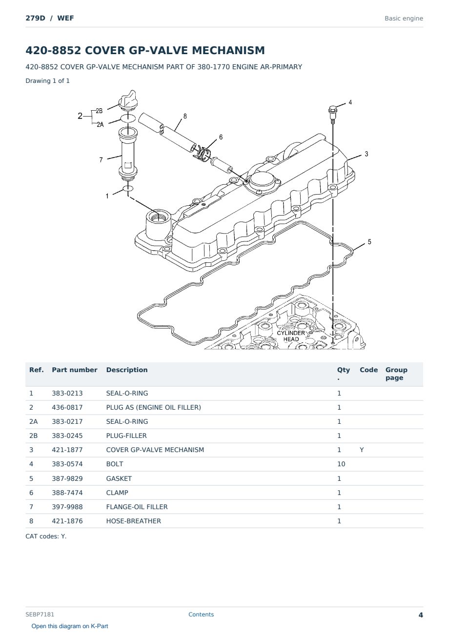 Caterpillar 279D S/N WEF Partsbook SEBP7181 (English) - sample page 4 of 10 Caterpillar 279D S/N WEF Partsbook SEBP7181 (English) - sample page 4 of 10