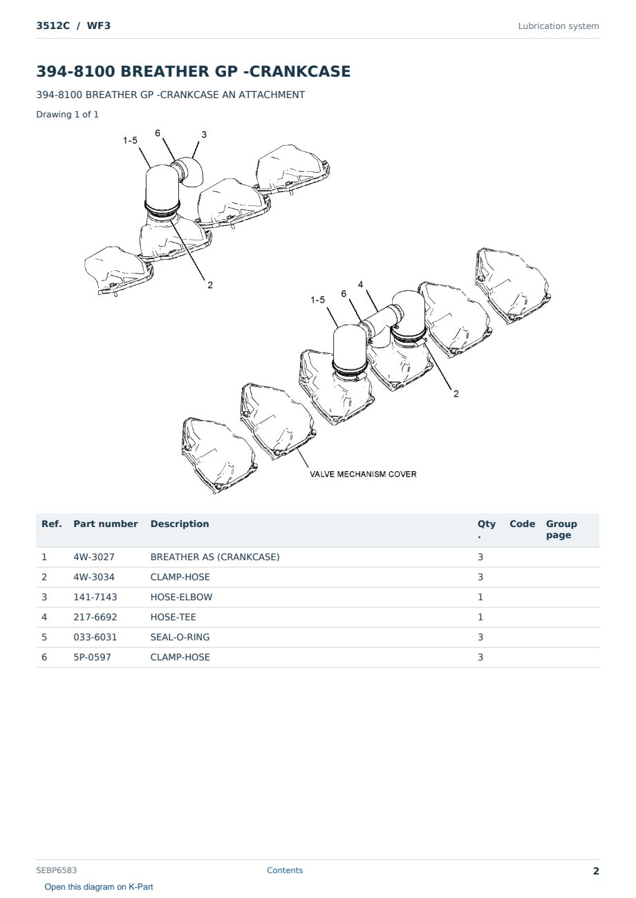 Caterpillar 3512C S/N WF3 Partsbook SEBP6583 (English) - sample page 2 of 10 Caterpillar 3512C S/N WF3 Partsbook SEBP6583 (English) - sample page 2 of 10