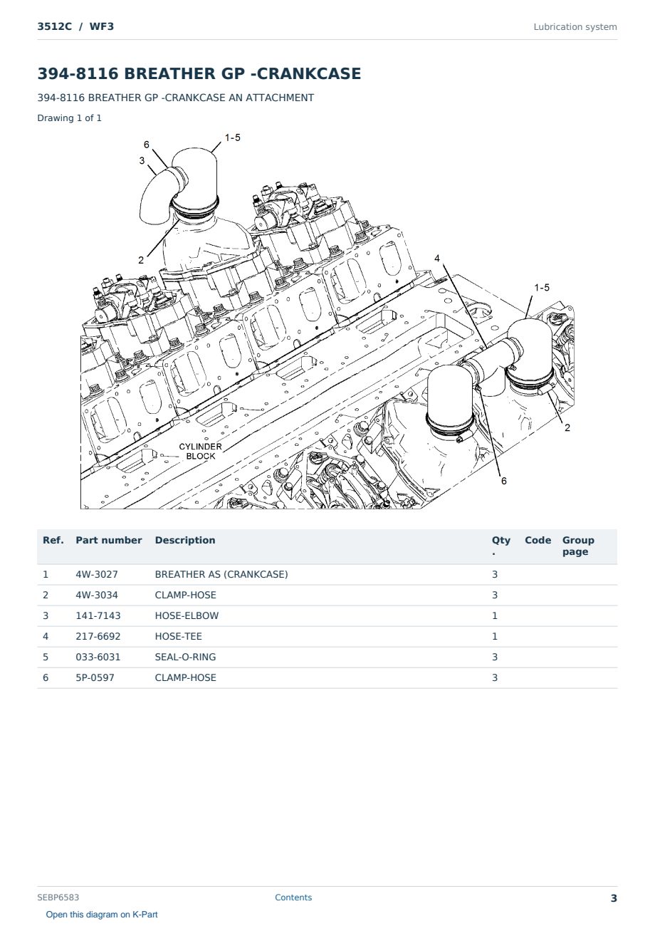 Caterpillar 3512C S/N WF3 Partsbook SEBP6583 (English) - sample page 3 of 10 Caterpillar 3512C S/N WF3 Partsbook SEBP6583 (English) - sample page 3 of 10