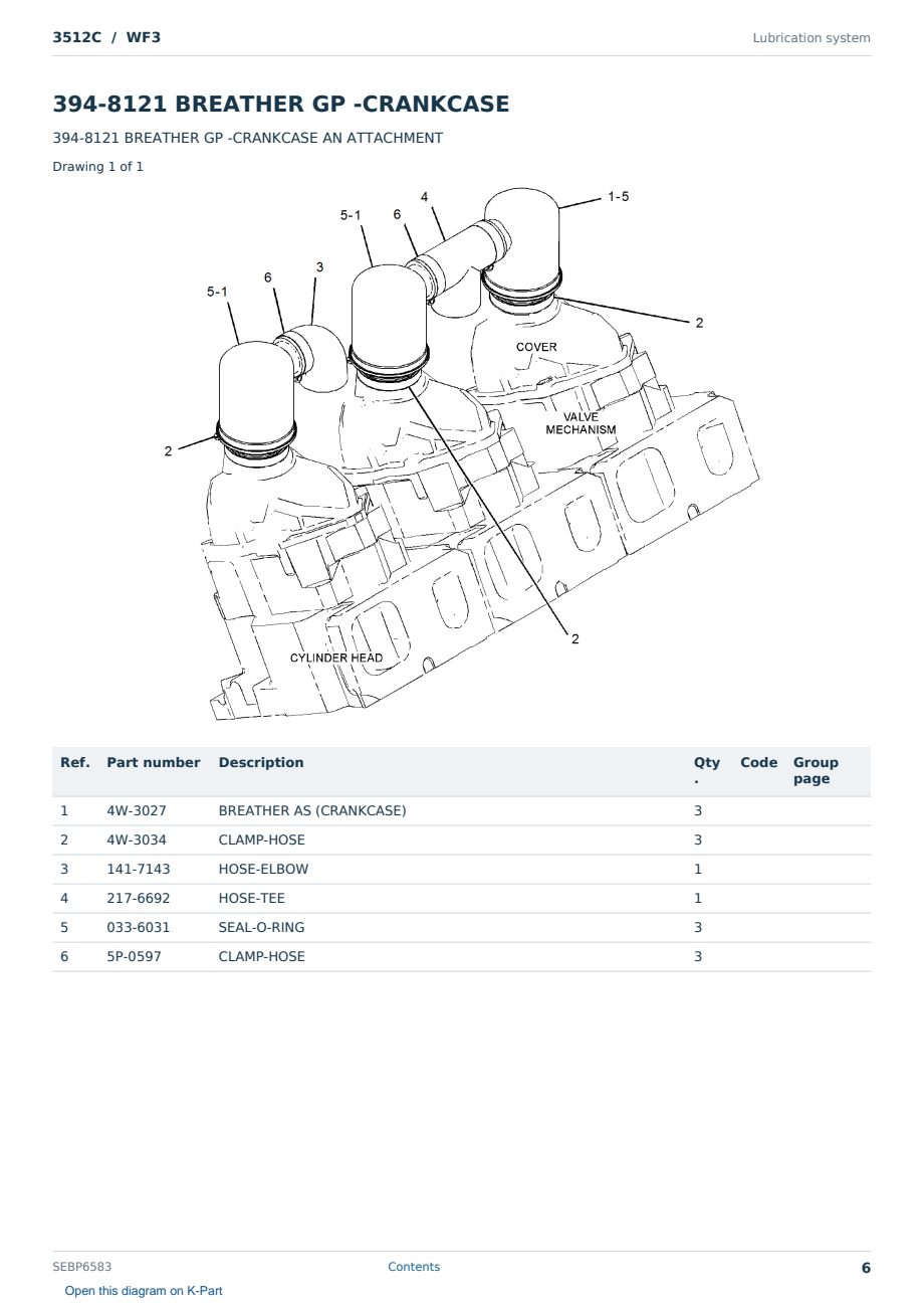 Caterpillar 3512C S/N WF3 Partsbook SEBP6583 (English) - sample page 6 of 10 Caterpillar 3512C S/N WF3 Partsbook SEBP6583 (English) - sample page 6 of 10