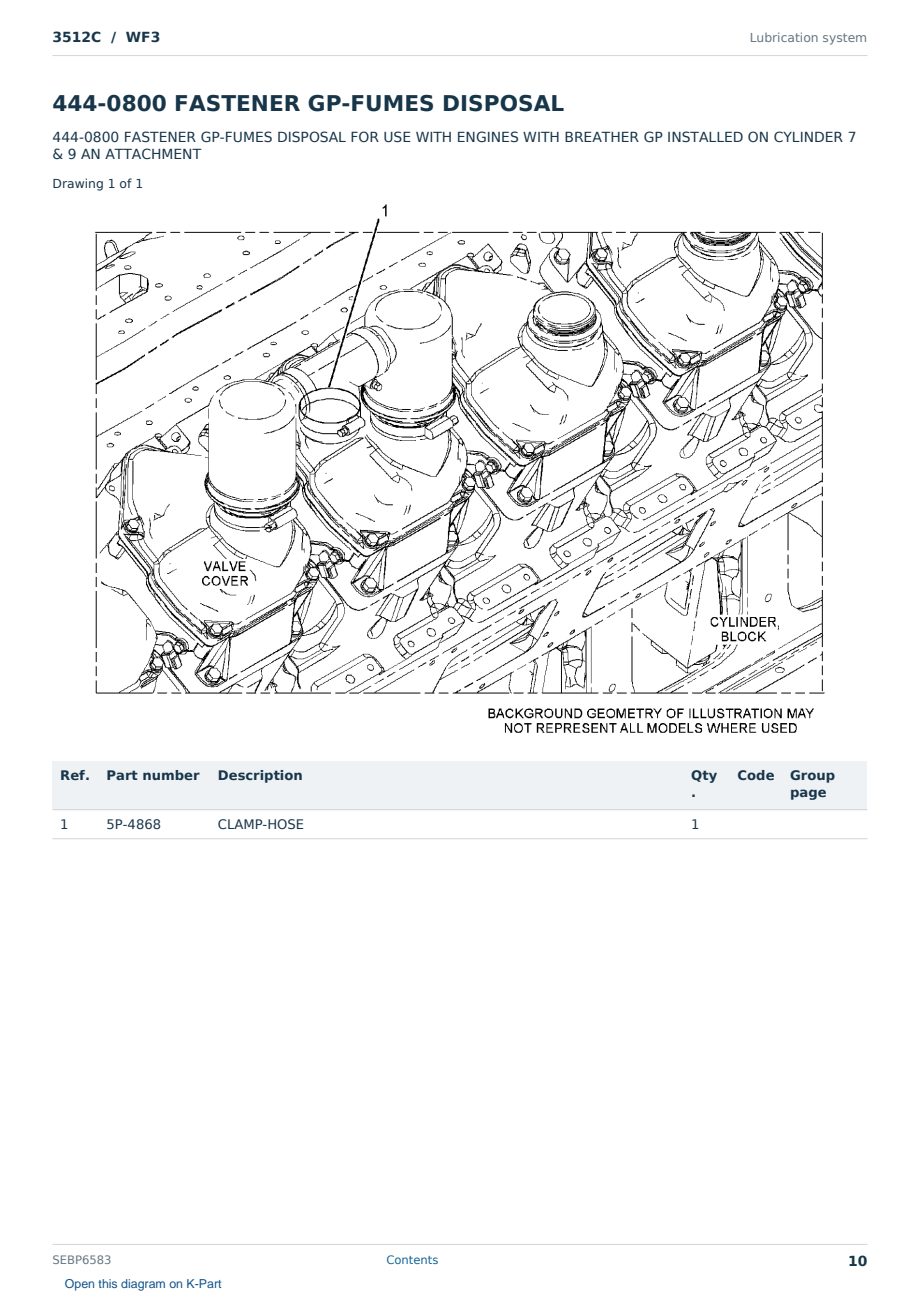 Caterpillar 3512C S/N WF3 Partsbook SEBP6583 (English) - sample page 10 of 10 Caterpillar 3512C S/N WF3 Partsbook SEBP6583 (English) - sample page 10 of 10