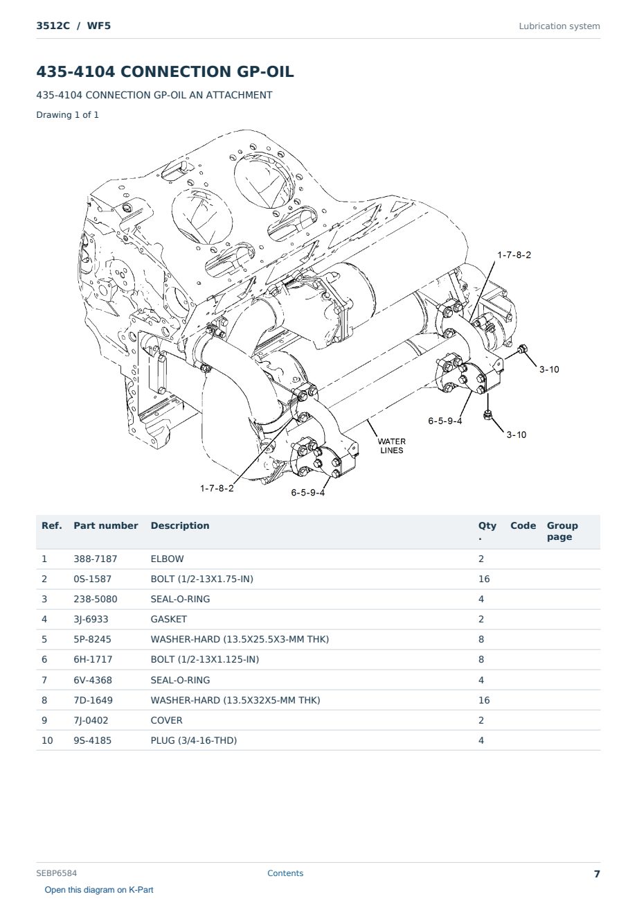 Caterpillar 3512C S/N WF5 Partsbook SEBP6584 (English) - sample page 7 of 10 Caterpillar 3512C S/N WF5 Partsbook SEBP6584 (English) - sample page 7 of 10