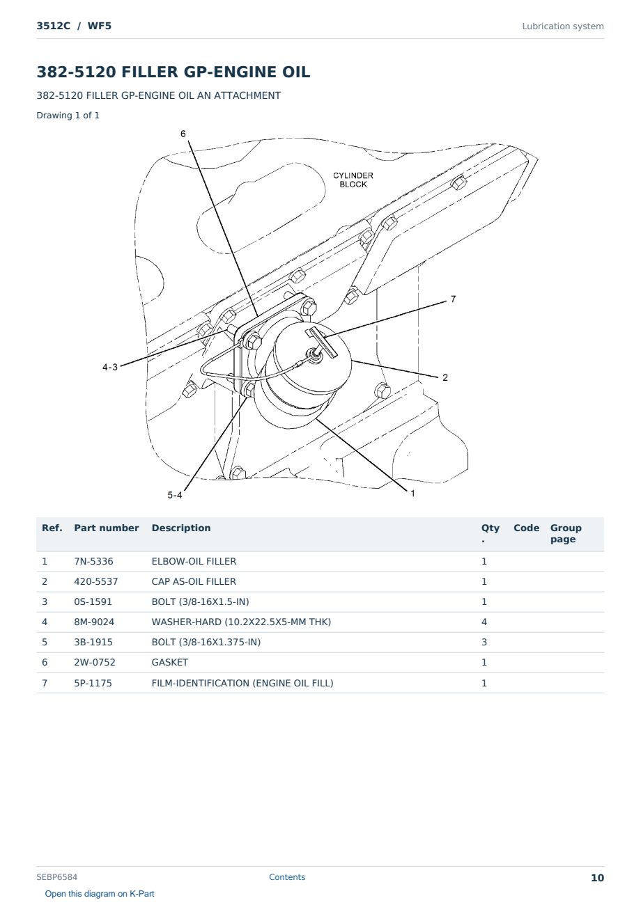 Caterpillar 3512C S/N WF5 Partsbook SEBP6584 (English) - sample page 10 of 10 Caterpillar 3512C S/N WF5 Partsbook SEBP6584 (English) - sample page 10 of 10