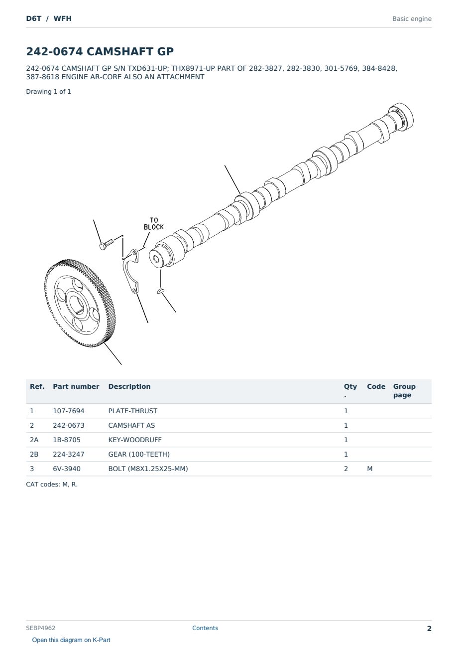 Caterpillar D6T S/N WFH Partsbook SEBP4962 (English) - sample page 2 of 10 Caterpillar D6T S/N WFH Partsbook SEBP4962 (English) - sample page 2 of 10