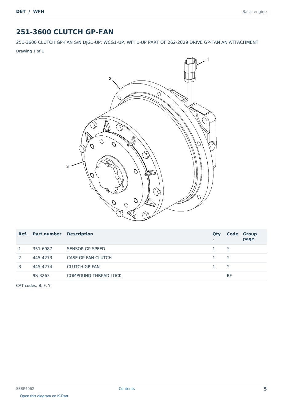 Caterpillar D6T S/N WFH Partsbook SEBP4962 (English) - sample page 5 of 10 Caterpillar D6T S/N WFH Partsbook SEBP4962 (English) - sample page 5 of 10