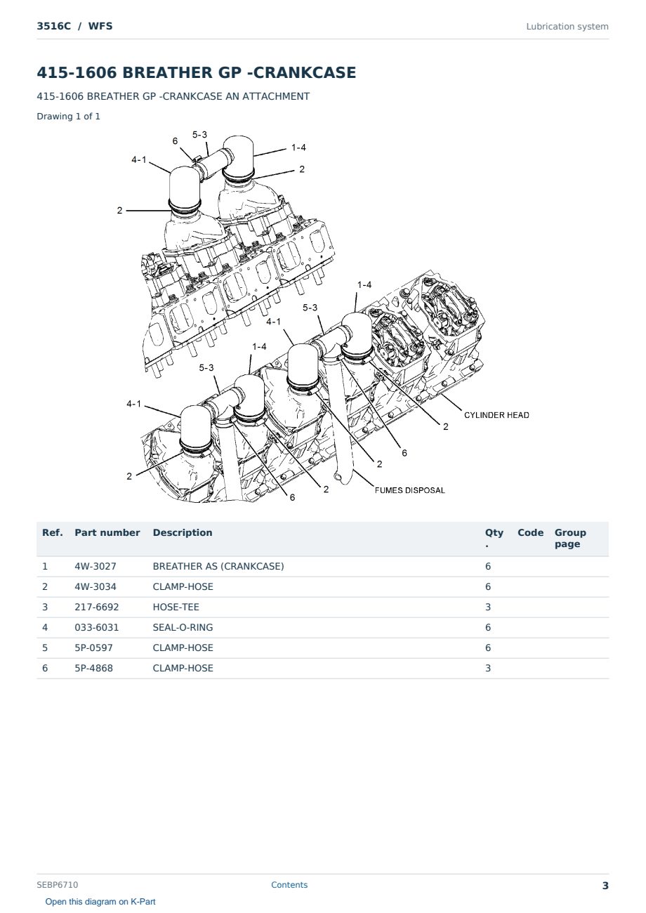 Caterpillar 3516C S/N WFS Partsbook SEBP6710 (English) - sample page 3 of 10 Caterpillar 3516C S/N WFS Partsbook SEBP6710 (English) - sample page 3 of 10