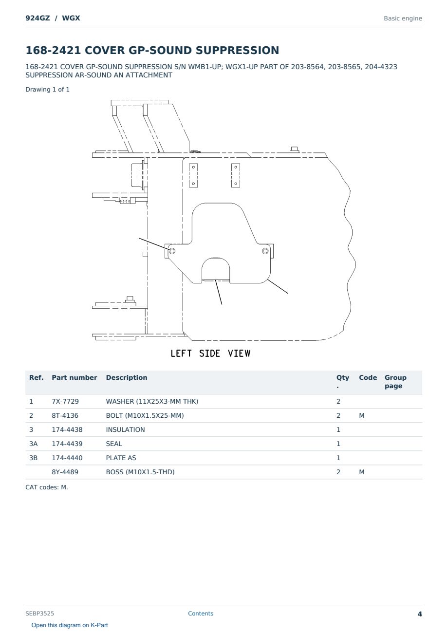 Caterpillar 924GZ S/N WGX Partsbook SEBP3525 (English) - sample page 4 of 10 Caterpillar 924GZ S/N WGX Partsbook SEBP3525 (English) - sample page 4 of 10