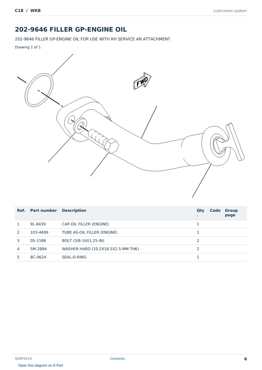 Caterpillar C18 S/N WKB Partsbook SEBP4018 (English) - sample page 6 of 10 Caterpillar C18 S/N WKB Partsbook SEBP4018 (English) - sample page 6 of 10