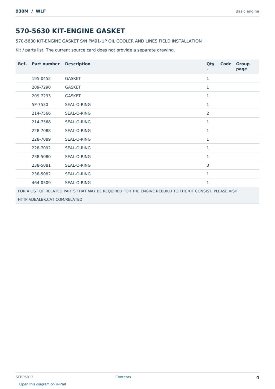 Caterpillar 930M S/N WLF Partsbook SEBP6013 (English) - sample page 4 of 6 Caterpillar 930M S/N WLF Partsbook SEBP6013 (English) - sample page 4 of 6