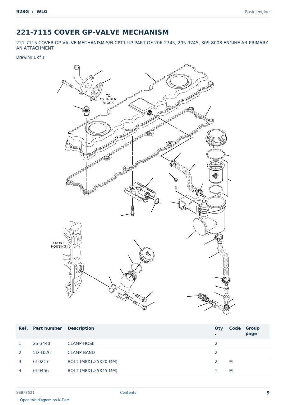 Caterpillar 928G S/N WLG Partsbook SEBP3521 (English) - sample page 9 of 10 Caterpillar 928G S/N WLG Partsbook SEBP3521 (English) - sample page 9 of 10