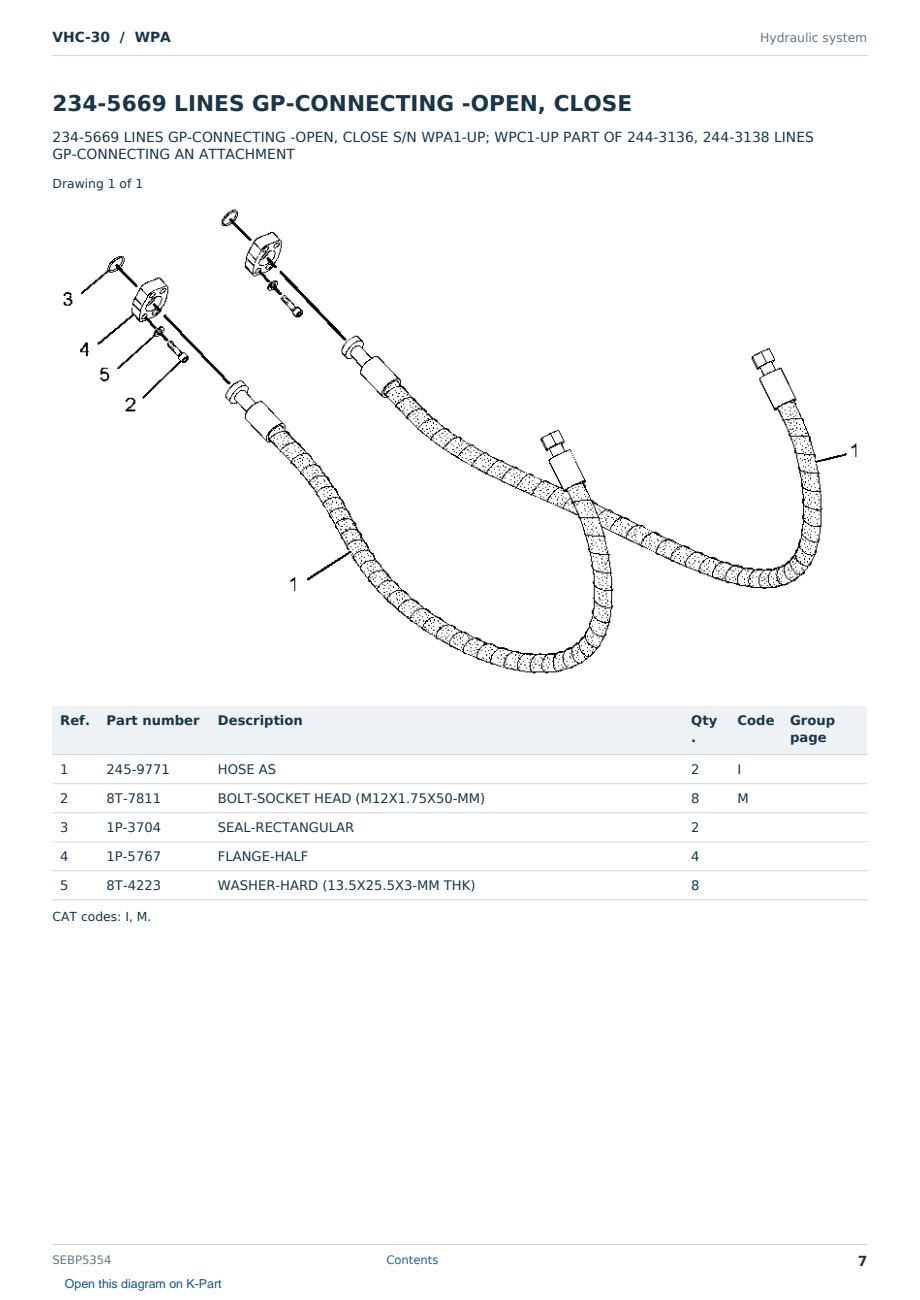 Caterpillar VHC-30 S/N WPA Partsbook SEBP5354 (English) - sample page 7 of 10 Caterpillar VHC-30 S/N WPA Partsbook SEBP5354 (English) - sample page 7 of 10