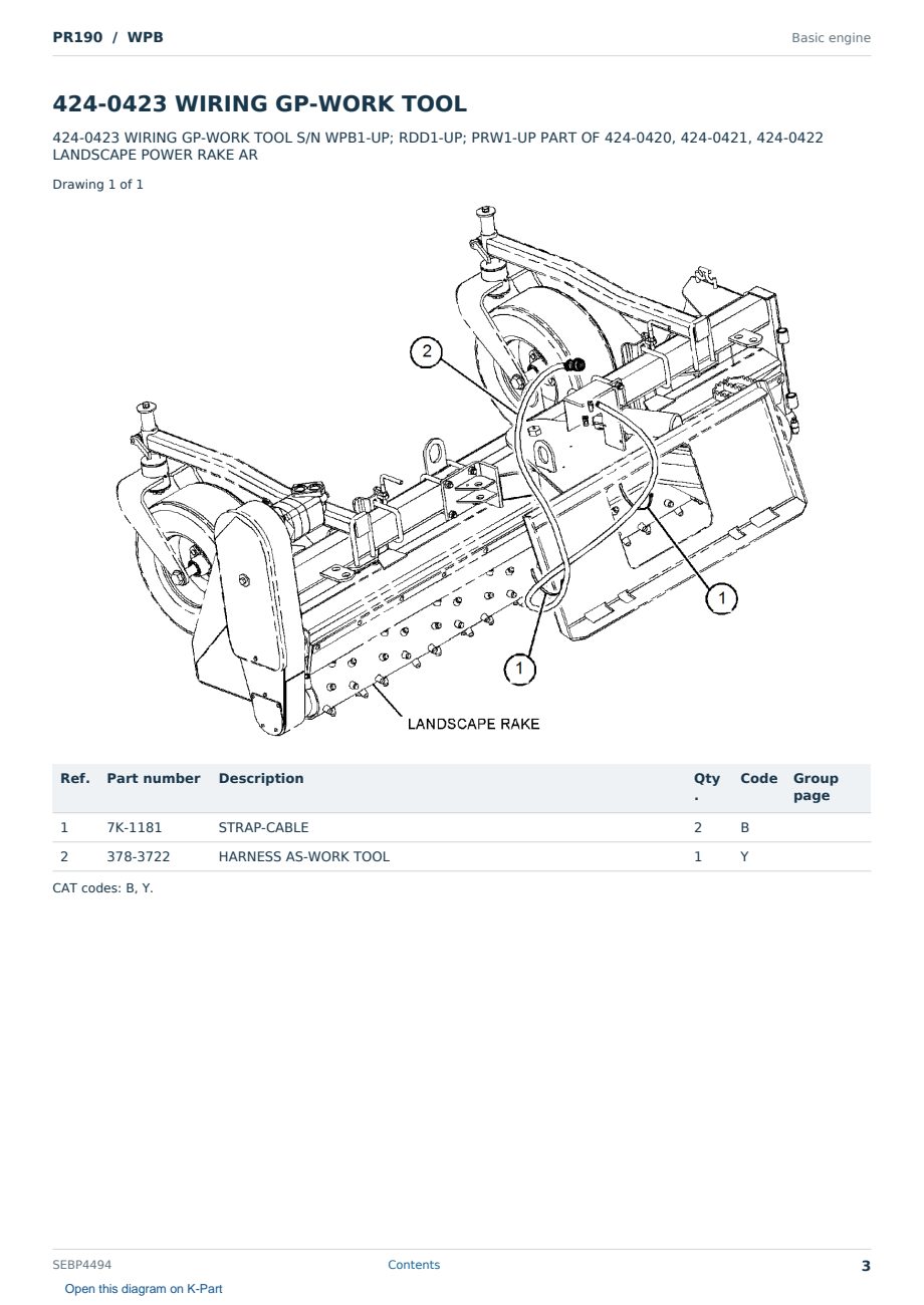 Caterpillar PR190 S/N WPB Partsbook SEBP4494 (English) - sample page 3 of 10 Caterpillar PR190 S/N WPB Partsbook SEBP4494 (English) - sample page 3 of 10
