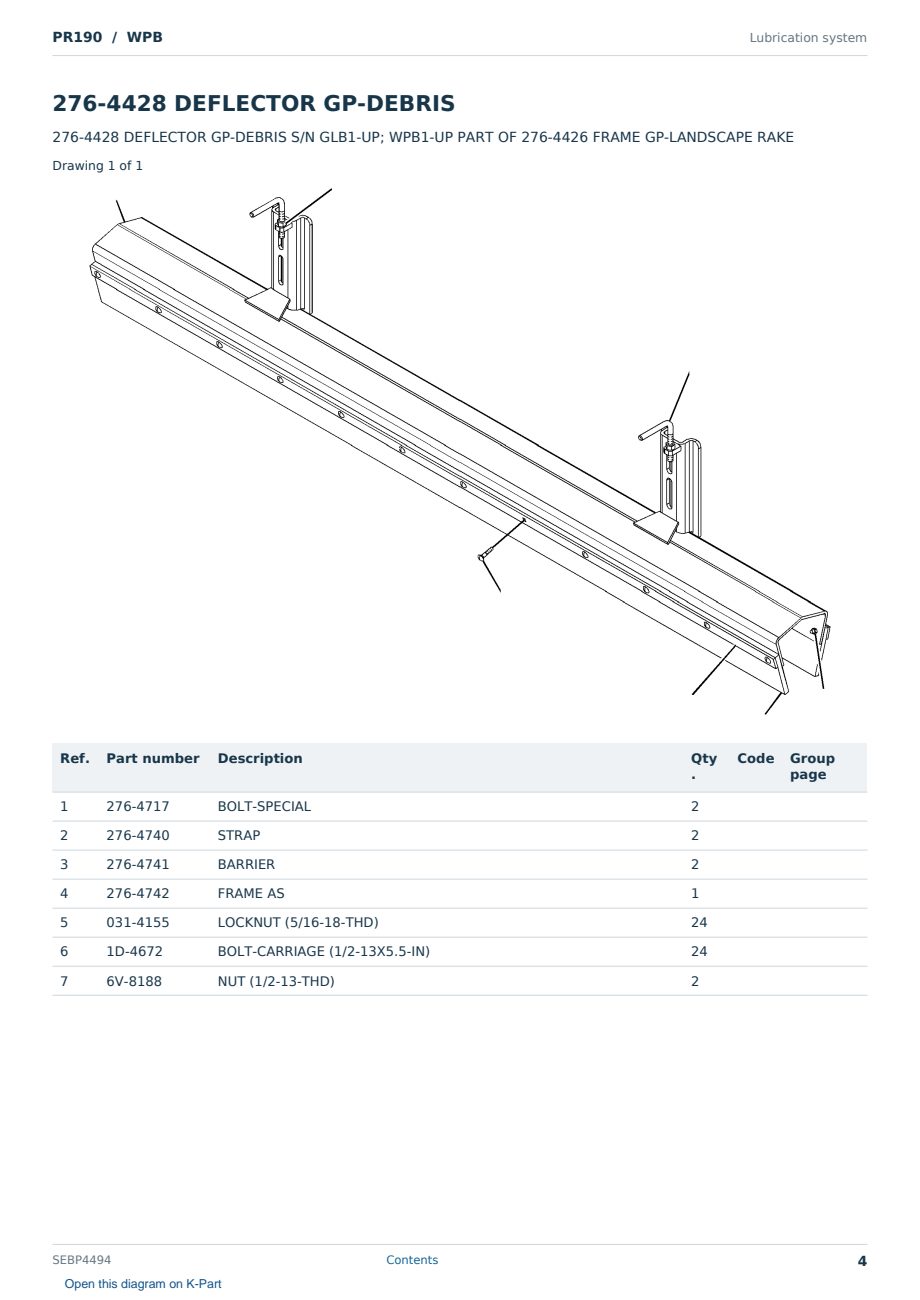 Caterpillar PR190 S/N WPB Partsbook SEBP4494 (English) - sample page 4 of 10 Caterpillar PR190 S/N WPB Partsbook SEBP4494 (English) - sample page 4 of 10