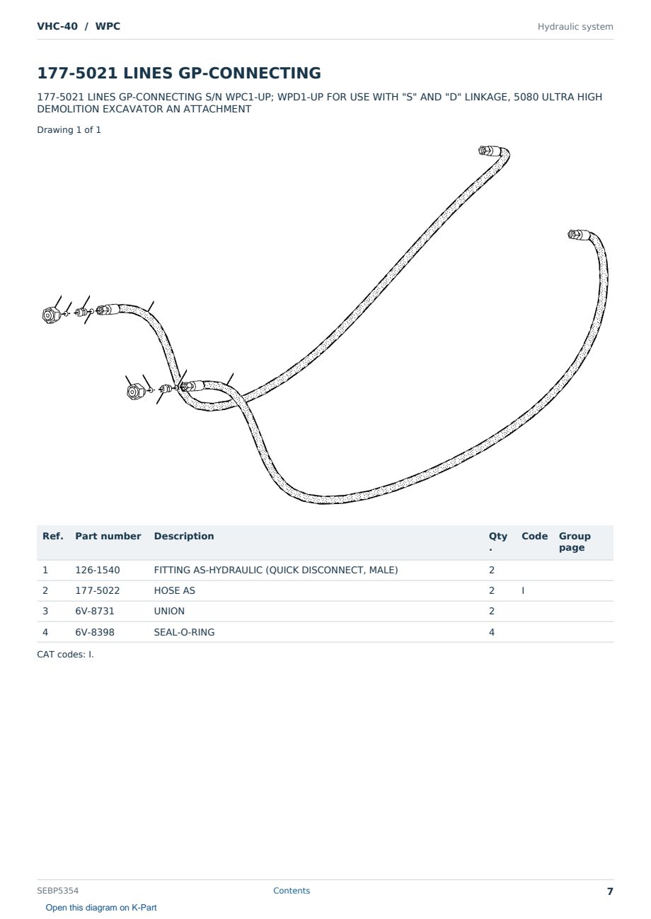Caterpillar VHC-40 S/N WPC Partsbook SEBP5354 (English) - sample page 7 of 10 Caterpillar VHC-40 S/N WPC Partsbook SEBP5354 (English) - sample page 7 of 10
