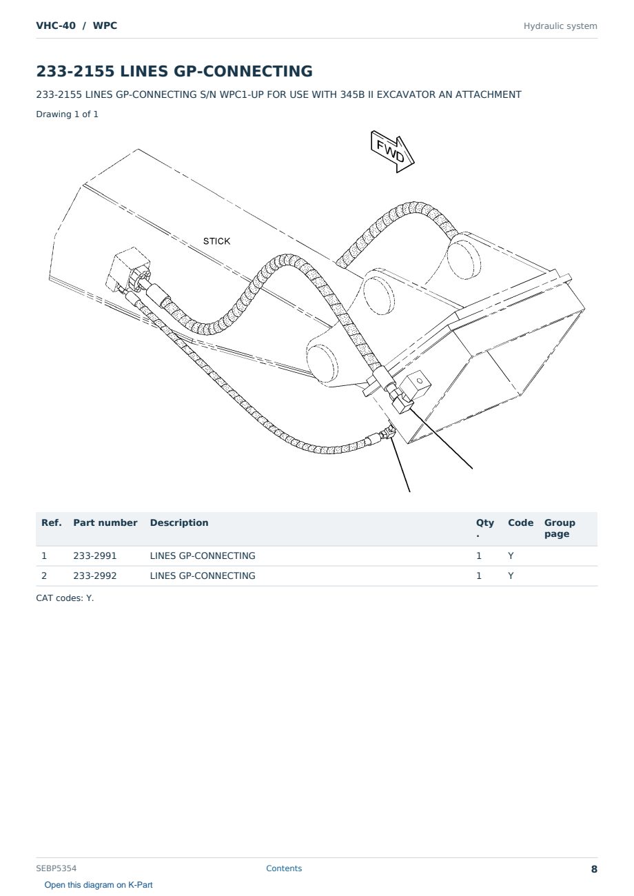 Caterpillar VHC-40 S/N WPC Partsbook SEBP5354 (English) - sample page 8 of 10 Caterpillar VHC-40 S/N WPC Partsbook SEBP5354 (English) - sample page 8 of 10