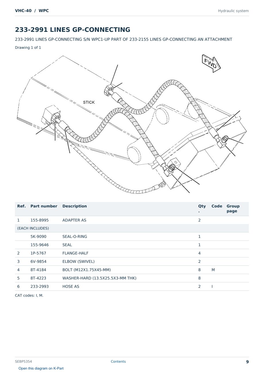 Caterpillar VHC-40 S/N WPC Partsbook SEBP5354 (English) - sample page 9 of 10 Caterpillar VHC-40 S/N WPC Partsbook SEBP5354 (English) - sample page 9 of 10