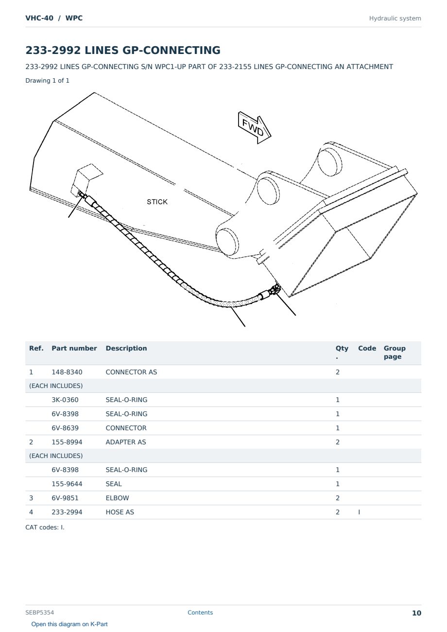 Caterpillar VHC-40 S/N WPC Partsbook SEBP5354 (English) - sample page 10 of 10 Caterpillar VHC-40 S/N WPC Partsbook SEBP5354 (English) - sample page 10 of 10