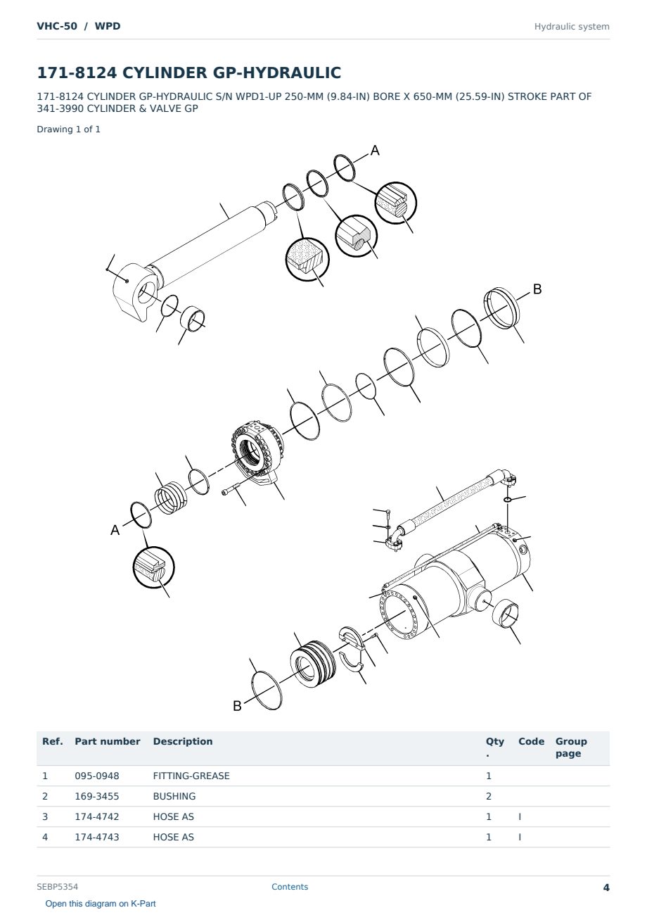 Caterpillar VHC-50 S/N WPD Partsbook SEBP5354 (English) - sample page 4 of 10 Caterpillar VHC-50 S/N WPD Partsbook SEBP5354 (English) - sample page 4 of 10