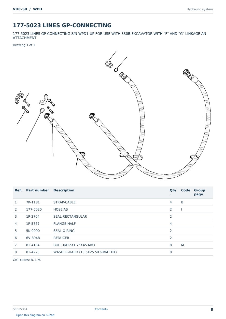 Caterpillar VHC-50 S/N WPD Partsbook SEBP5354 (English) - sample page 8 of 10 Caterpillar VHC-50 S/N WPD Partsbook SEBP5354 (English) - sample page 8 of 10