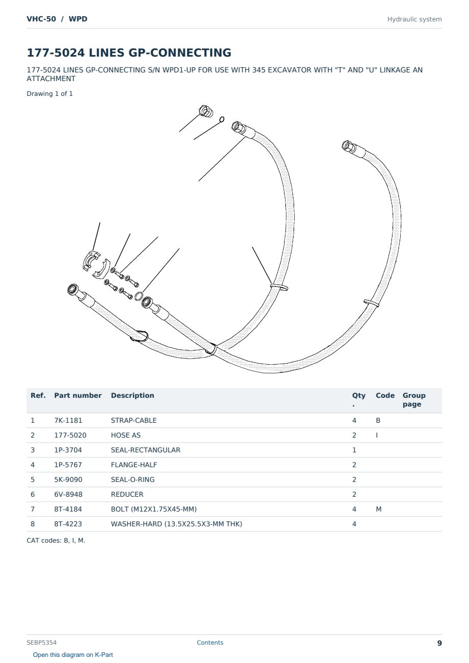 Caterpillar VHC-50 S/N WPD Partsbook SEBP5354 (English) - sample page 9 of 10 Caterpillar VHC-50 S/N WPD Partsbook SEBP5354 (English) - sample page 9 of 10