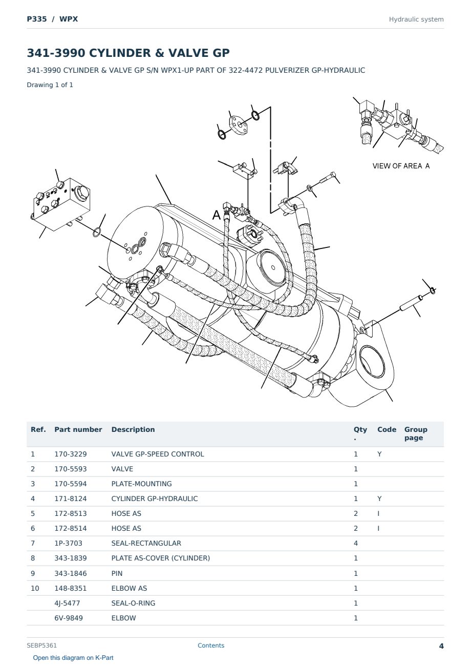 Caterpillar P335 S/N WPX Partsbook SEBP5361 (English) - sample page 4 of 10 Caterpillar P335 S/N WPX Partsbook SEBP5361 (English) - sample page 4 of 10