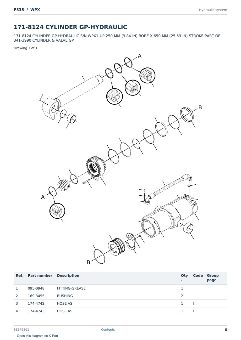 Caterpillar P335 S/N WPX Partsbook SEBP5361 (English) - sample page 6 of 10 Caterpillar P335 S/N WPX Partsbook SEBP5361 (English) - sample page 6 of 10