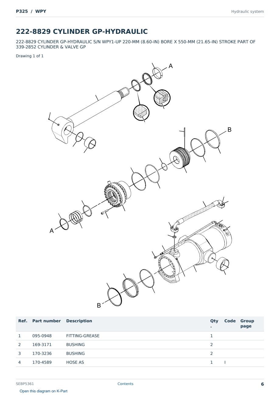 Caterpillar P325 S/N WPY Partsbook SEBP5361 (English) - sample page 6 of 10 Caterpillar P325 S/N WPY Partsbook SEBP5361 (English) - sample page 6 of 10